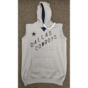 Dallas Cowboys NFL Team Apparel Hoodie Sleeveless Sweatshirt Gray (Men's L)